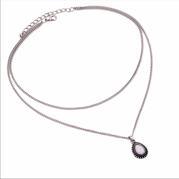 • Daisy •  Layered Droplet Necklace - Picture 2 of 3